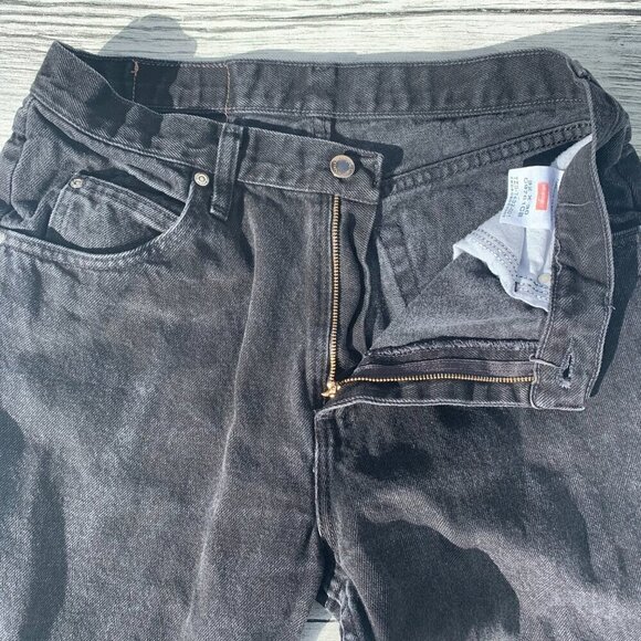 Wrangler Black Denim Straight Leg Dark Wash Classic Relaxed Fit Jeans - Picture 3 of 10